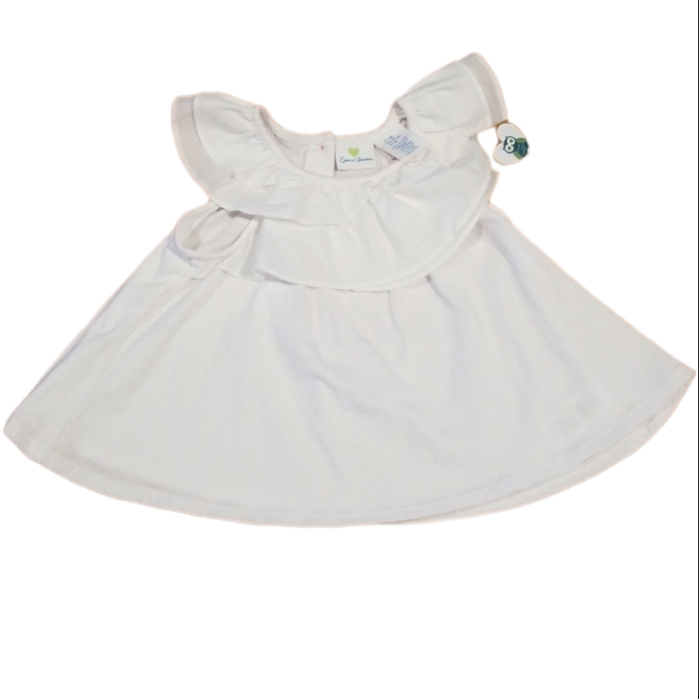 Emma's Garden White Ruffle Shirt 18M